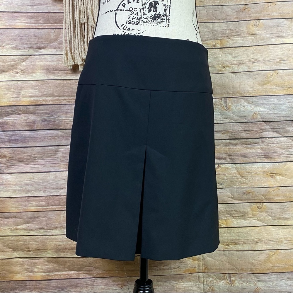 Coach | Classic Flat Front Inverted Pleated Wool Office-Wear Career Midi Skirt